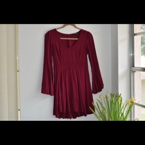 Express long bell sleeve dress